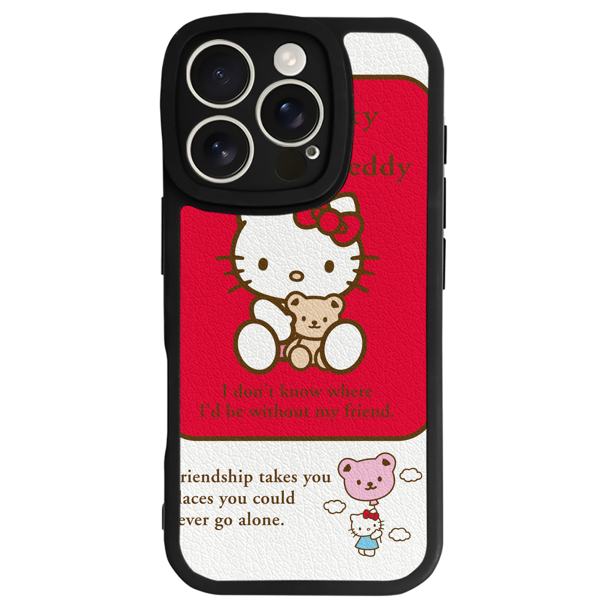 （画像用） Hello Kitty ハローキティ 【iPhone 16シリーズ対応】シリコンスマホケース（レザー調） 材質：シリコン